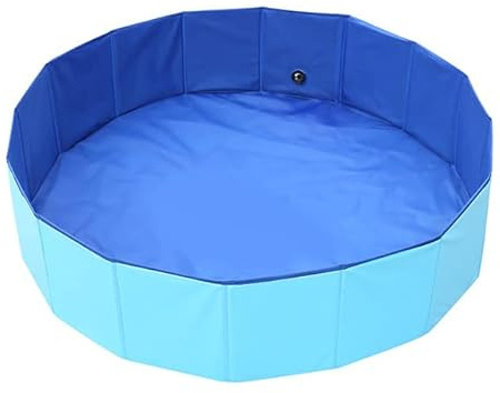 Queta - Piscina per cani, vasca da bagno pieghevole per animali da compagnia, vasca da bagno per cani di grossa taglia in PVC resistente, estiva per interni o esterni (120 x 30 cm)