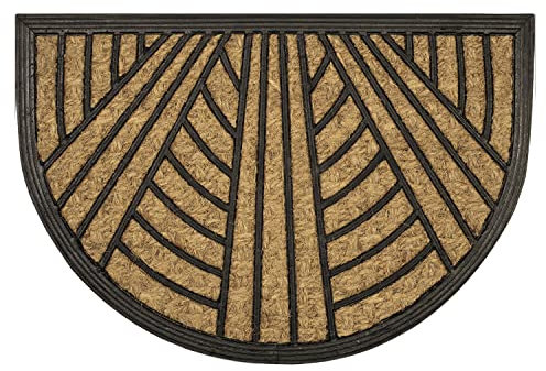 OLIVO.shop | PROMO - Zerbino in cocco intrecciato e gomma, tappeto ingresso casa mezzaluna 40x60 cm (DISEGNO 5)