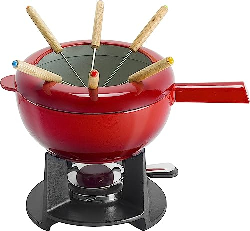 ZWILLING 1003156 Cast Iron Fondue Set, Red