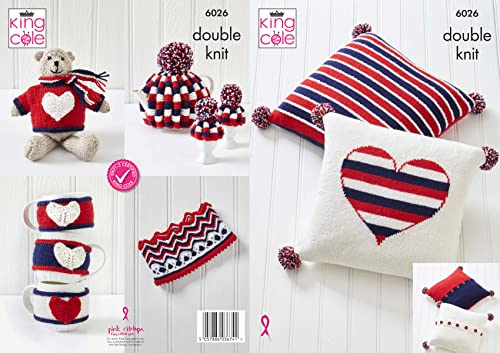 King Cole DK Knitting Pattern Union Jack Theme Teddy Cushion Crown & Tea Cosy (6026)