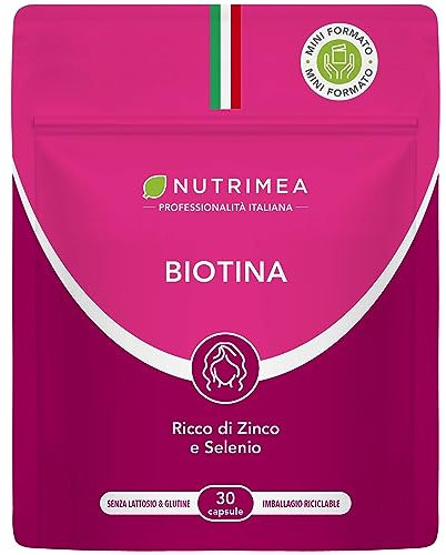 Biotina | 30 Capsule | Capelli, Unghie e Pelle | Vitamina B8, Zinco, Selenio e Semi di Zucca | Benessere Capelli | Luminosità Della Pelle
