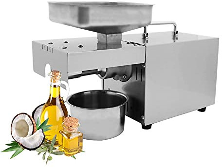 Máquina prensadora de aceite automática de 1500W, máquina prensadora de aceite para semillas y nueces, máquina prensadora de aceite caliente/fría de 220V, se puede exprimir maní, nueces, linaza,