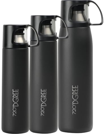 720°DGREE termoskanna med kopp, 500 ml Follow – 3 storlekar, klickförslutning, 12 h varmt, 24 timmar kallt, läckagesäker, BPA-fri – rostfritt stål termosflaska, isoleringsflaska – perfekt för kaffe