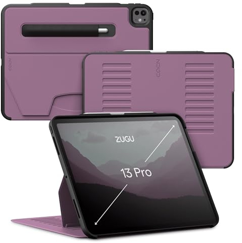 ZUGU CASE iPad Pro 13 Case (M4 / M5) 2024/2025 fodral - Ultra slimmat skyddshölje - trådlös Apple Pencil Laddning - Bekväm 10-vinkels Magnetic Stativ Skal & automatisk vila/väckning [ Bärlila ]