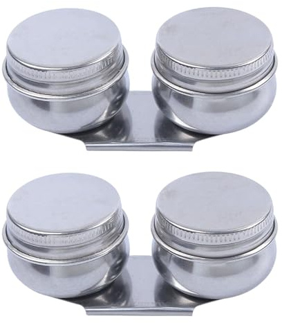 2Pcs Stainless Steel Oil Painting Palette Cups with Screw Lid, Design for Mixing and Storing Paint, Portable and Reusable