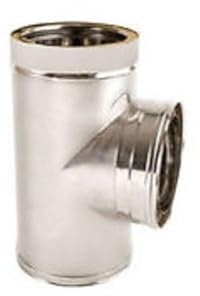 90° T-Connector Stainless Steel Double Pin Diameter 250 Int. / 300 East