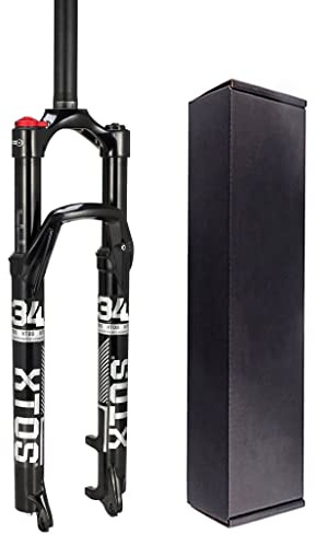 AADDFDD Forcella Ammortizzata Ultraleggera per MTB, 26, 27,5, 29 Pollici, in Lega di magnesio, Blocco Manuale/Corona da 1-1/8, Escursione 120 mm.