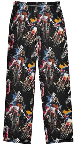 XDKDZIS Racing Motorbikes Pajama Pants Soft PJ Bottoms Lounge Pants for Sleepwear Sport Size 6–14 Years