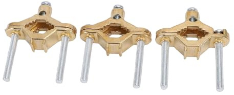 NOENNULL 3pcs Ground Rod Clamp for 1/2 to 1 Inch Pipe, High Conductivity Copper Alloy Ground Clamp, Conduit Fitting with Fixing Screws, Pass Electrical Inspections Easily