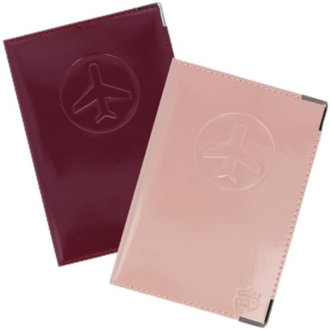 Color Pop - Lot de 2 Protèges Passeport RFID Anti-Piratage – Fabrication Française – Protection des Données Personnelles – Étui Passeport PVC Liedevin et Old Rose – Sécurité Voyage – 13,4 x 9,6 cm