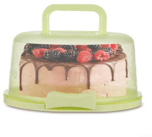 Vilgftyiet Contenitore trasparente per cupcake con manico, contenitore ermetico per torte piccole torte, dessert, snack, frutta, contenitore portatile per alimenti con coperchio, per cucina all'aperto
