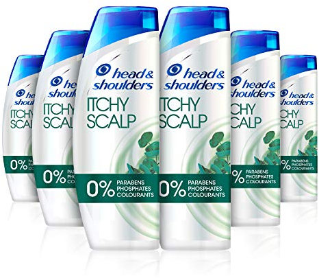 Head & Shoulders Anti-Dandruff Shampoo for Itchy Scalp, 250 ml, Pack of 6 with Eucalyptus