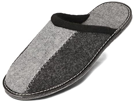 BeComfy Pantofole in Feltro da Uomo Suola in Feltro Molto Leggero Grigio Nero 40 41 42 43 44 45 46 EU (Cenere, Sistema Taglie Calzature EU, Adulto, Numero, Media, 44)