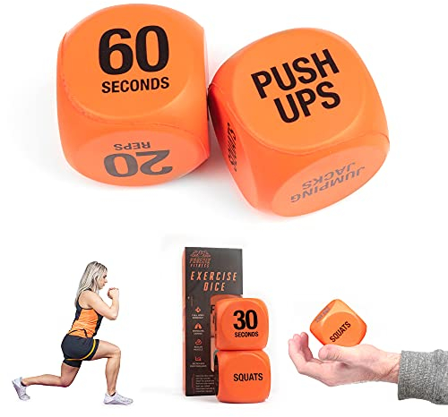 Phoenix Fitness Exercise Dice - Workout Dice Game for Cardio, HIIT and Exercise Classes - Full Body Training Routine for Home & Gym - Orange