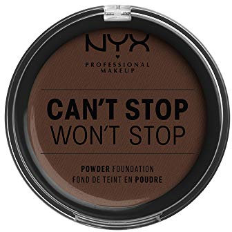 NYX Professional Makeup Can't Stop Won't Stop Fondotinta Full Coverage in polvere, Finish, Matte, Shine Control, Lunga tenuta, Tonalità: Deep Espresso