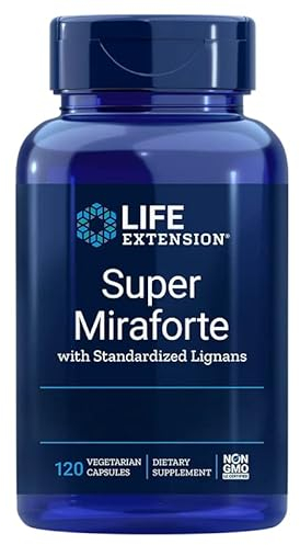 Life Extension, Super Miraforte, avec Chrysine et Maca, 120 Capsules végétaliennes, Testé en Laboratoire, Sans Gluten, Végétarien, Sans Soja, Sans OGM