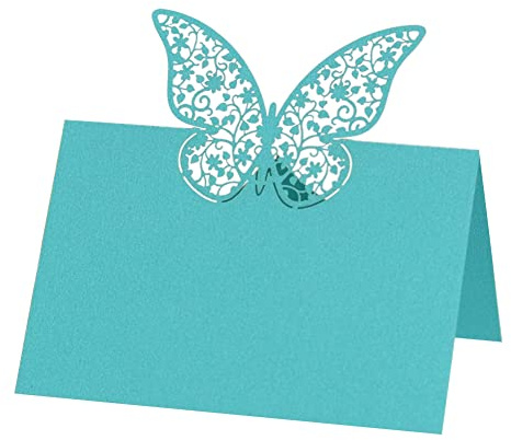 LICHENGTAI Segnaposti Farfalla 50 Pezzi Cartellini Forma Farfalla Segnatavolo Carta Segnaposto da Tavolo Matrimonio Farfalla Segnaposto Segnabicchiere per Comunione Battesimo Festa Compleanno