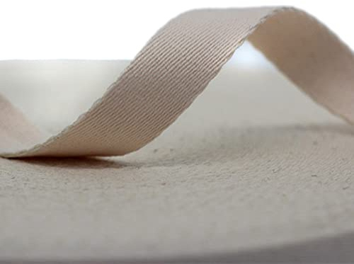 Wambere Baumwoll Schrägband Nahtband,20mmx10Yard,Einfassband Köperband Baumwollband Textilband Fischgrätenband Köperband Wimpelband Twillband Webbing Band für Schneidern DIY-Nähen Basteln,Beige