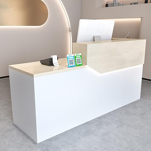 SARKEY Empfangstheke, Rezeptionstheken Mit Schubladen, Laden-Theke, Mit Schließfach, Kassenschalter, Büromöbel Rezeptionsmöbe, Verkaufstisch, Für Rezeption Klinik，Salon, Lobby (Color : F-1)