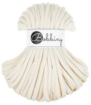 Flechtkordel Jumbo - 9mm - Baumwollkordel Baumwollgarn Garn Kordel Makramee Schnur Kordelband Natur Baumwolle DIY-Basteln 30m - Natural