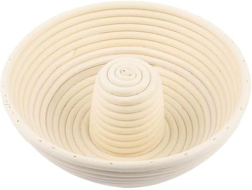 Xlabor Brot Teig Korb Rund Gärkörbchen Brotform Natürlicher Rattan Peddigrohrkorb Brotkorb Proof Korb Ø 29 cm, Höhe 6.5 cm