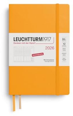 LEUCHTTURM1917 372586 Wochenplaner Paperback (B6+) 2026, 12 Monate, Rising Sun, Deutsch