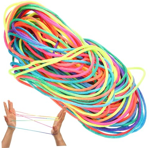 Parliky 20 Pcs Cats Cradle String Finger Hand String Game for Boys and Girls, Fabric Chinese Toys with Smooth Feel, Delicate Design, Fun Cat's Cradle Game for Children