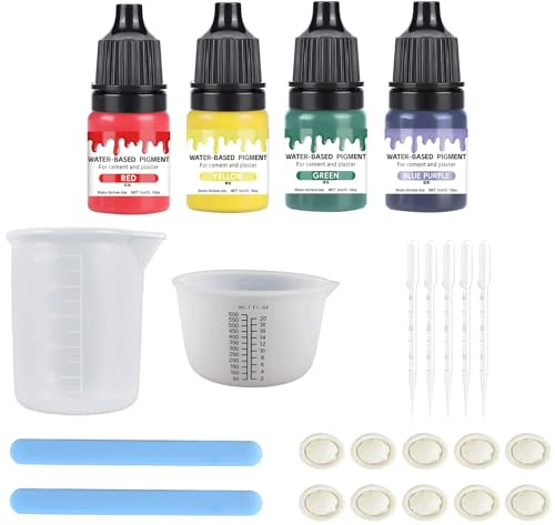 LEMONSTONE Set di 4 pigmenti colorati per colata in polvere e gesso per versare accessori, gesso per colata, set per polveri fai da te, kit per lavori di gesso, ceramica, idea regalo fai da te