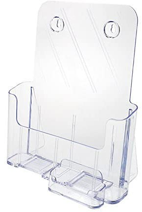 Source One Large Brochure Holder 8.5 x 11 Inches with Business Card Holder