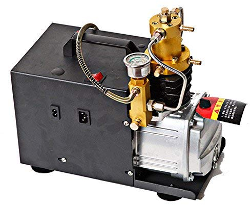 Hochdruckluftpumpe PCP Luftkompressor 30MPA 300BAR, 4500PSI Hochdruckluft Kompressor Elektrische LuftPumpe Mit leuchtendem Manometer Wasserpumpe mit Sauger-Regler