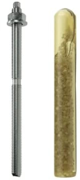 BATIFIX Set 10 Stück Verbundanker Patrone + Ankerstange M12 x 160 - verzinkt I Styrolfrei Option 1 I Schwerlast-Anker I Schwerlast-dübel I Gewinde | Mörtelpatrone