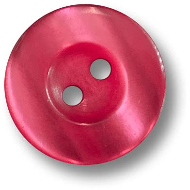 10er Set pink schimmernde Kunststoffknöpfe mit zwei Löchern und breitem Rand. Ø: ca. 15mm!