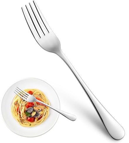 8 Pieces Dinner Forks Set, Food-Grade Stainless Steel Forks, Silverware Forks for Home, Kitchen or Restaurant, Mirror Polished, Dishwasher Safe - 8 Inch