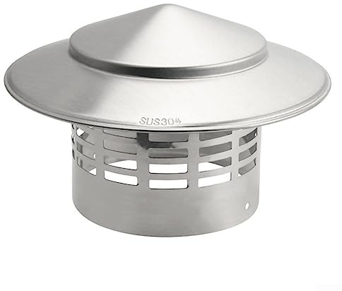 RANRAO Stainles Steel Chimney Cap, Rauchrohr-Abdeckkappe, Außenwand Frischluftauslass Dachhaube, Regenschutz, Rohrabzugshaube, Schutzkappe Ending