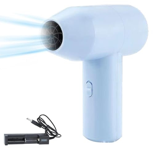 Qidures Art Blow Dryer for Painting, Portable USB Rechargeable, Low Noise, Blue, ABS Material, Ideal for Artists & Travel