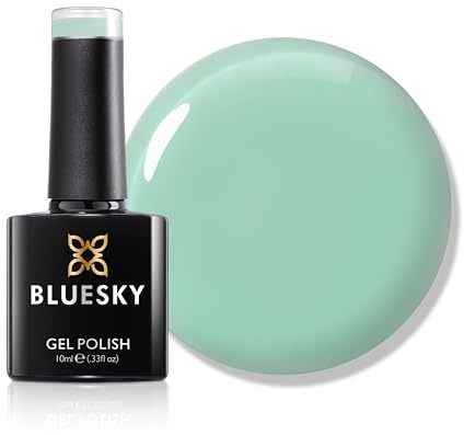 Bluesky Jelly Gel Nail Polish 10ml, Mint Pop - CHU09, Sheer Green Gel Nail Polish for 21 Day Manicure, Requires Curing Under LED UV Nail Lamp
