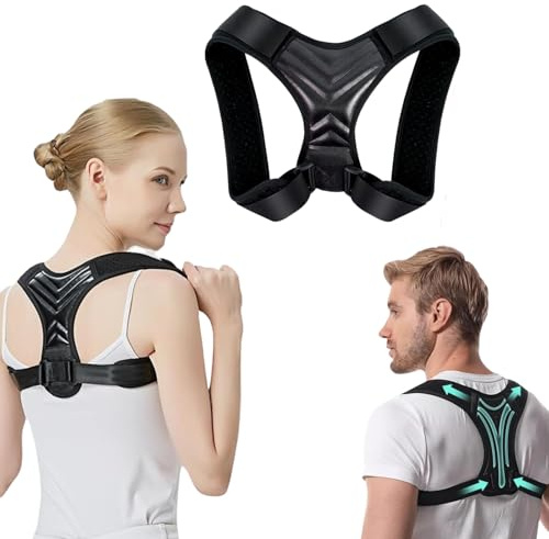 BLholife Cinturón de apoyo lumbar ajustable para hombre y mujer, soporte recto para mejorar la postura, corrección de postura contra cruz hueca, ideal para oficina y deporte