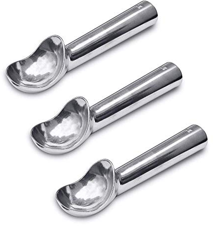 Cozihom Eisportionierer aus Aluminium, 57 ml, wärmeleitfähiger Griff, antihaftbeschichtet und einfach zu bedienen, einfaches einteiliges Aluminium-Design, einfaches Herauslösen, 3 Stück