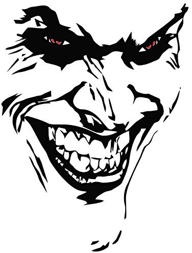 Finest Folia Joker, adesivo per auto, 10 x 7 cm, scritta Why so serious, pellicola decorativa, autobus, caravan, accessorio (nero lucido, K059 Joker)
