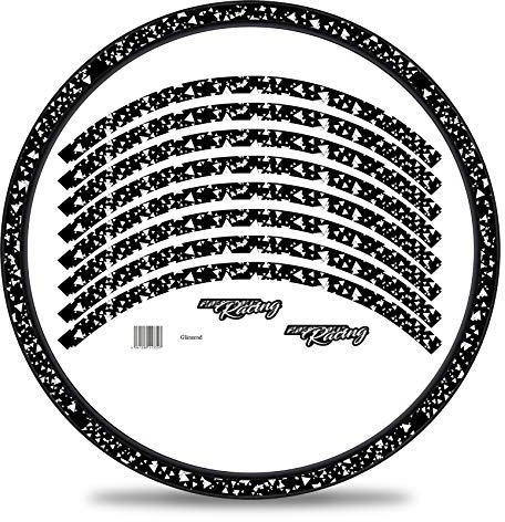16-delars set fälg kant klistermärke för cykel fälgar i delta design komplett set för 69 cm (29 tum) för landsvägscykel mountainbike MTB löphjul RX028 (vit, glans)