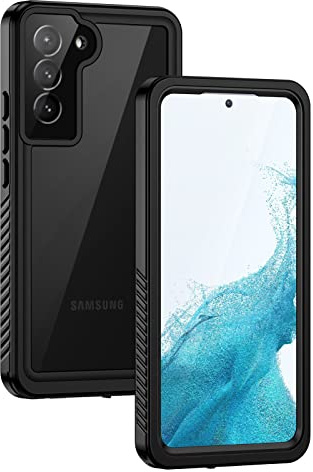 Lanhiem für Samsung Galaxy S22 Hülle IP68 Wasserdicht Stoßfest | Handyhülle 360 Grad Ganzkörper, Staubdicht Schneefest Outdoor Panzerhülle, mit Eingebautem Displayschutz, Schwarz