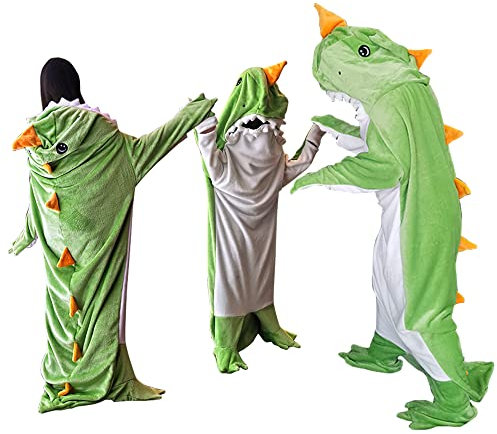 SunBritly Dinosaurier-Decke, Tierschlafsäcke für Kinder und Erwachsene (L, Cosplay-Dinosaurier)