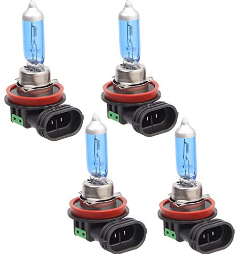 Etomvoop 4 Stück 100 W H11 Autoscheinwerferlampen 6000 K 1000 lm Xenon-Gas Halogenlicht weißes Licht Lampen DC 12 V 4,6 A Autoscheinwerferlampen (H11 100 W)