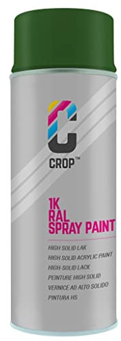 CROP Lackspray RAL 6002 Laubgrün - Hohe Deckkraft, SCHNELLE TROCKNUNG, 100% inaltérable - Auto, Motorrad & Heimwerken - Hochglanz - 400 ml