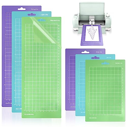 6 Stück Schneidematte für Cricut Joy 5,5x14/5,5x8,5 Zoll Schneidematte Plotter Klebrige Schneidematte Light Standard Strong Grip Selbstklebende Schneidematten für Cricut Joy Zubehör