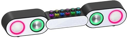 Altoparlanti per computer da gioco, altoparlanti da gioco RGB dinamici con subwoofer Altoparlante da barra da tavolo Bluetooth, per laptop Monitor Proiettori Telefoni PC, Supporto scheda TF Radio FM