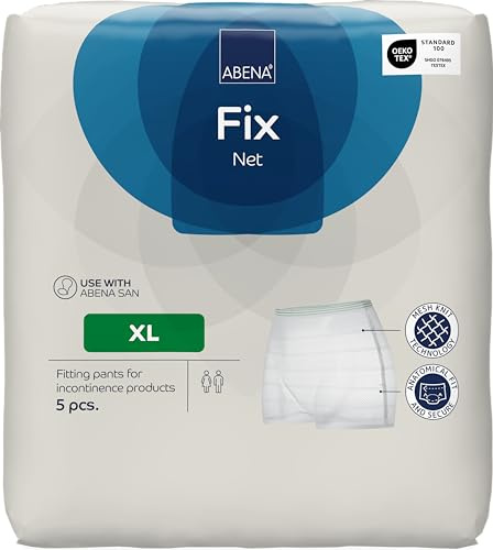 ABENA Net XL Lot de 5 culottes jetables pour la fixation de produits d'incontinence et de protection contre l'incontinence, peuvent être utilisées comme sous-vêtements post-partum pour fixer les