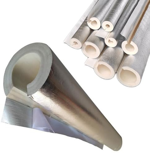 1m Isolation Tuyaux Tubes en Mousse, Tube D'isolation en Mousse, Tuyau D'isolation en Aluminium Auto-adhésive Antigel/Ignifuge Tube Couvercles pour Tuyau d'eau De Chauffage(50mm*30mm*100mm)