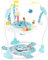 GYMAX Baby Jumperoo Activity Center, Baby Jumpers with 3 Adjustable Heights, Seat Cushion, Foot Pad, Developmental Toys, Music, Lights & Sounds, Toddler Bouncer for 6 Months+ (Light Blue)