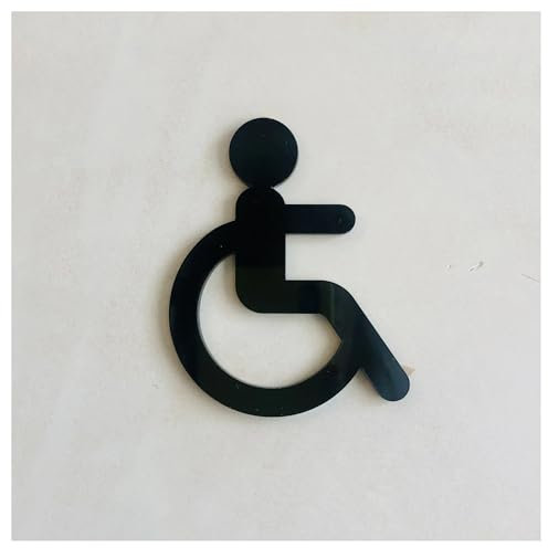 QWWQYDY Segnali per Toilette Targa for WC con Freccia in Rilievo 3D Galleggiante Opaco, Elegante Etichetta for Porta del Bagno, segnaletica for WC, Numero civico(3,Width 20cm)